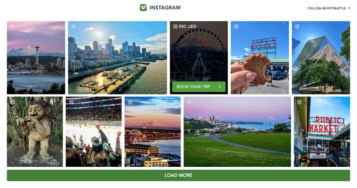Visit Seattle social feed module