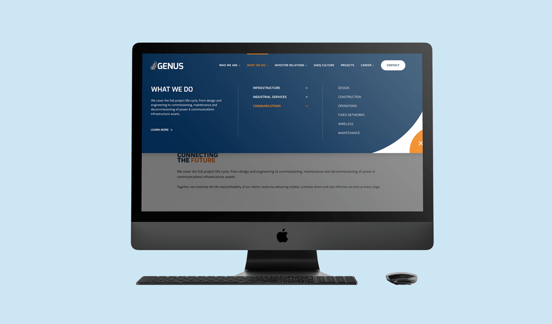 Genus Group Website Navigation