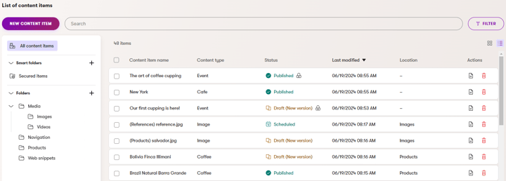 Content hub overview