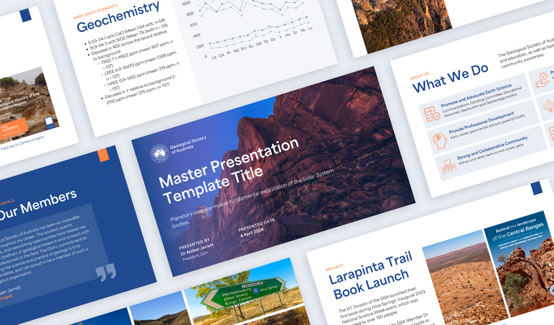 The presentation template created for GSA