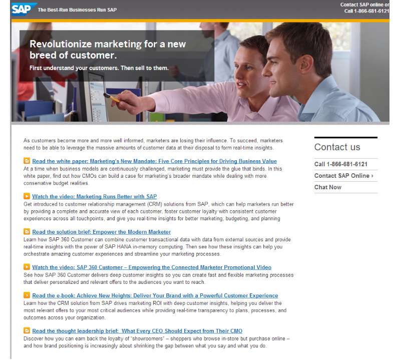 SAP webpage